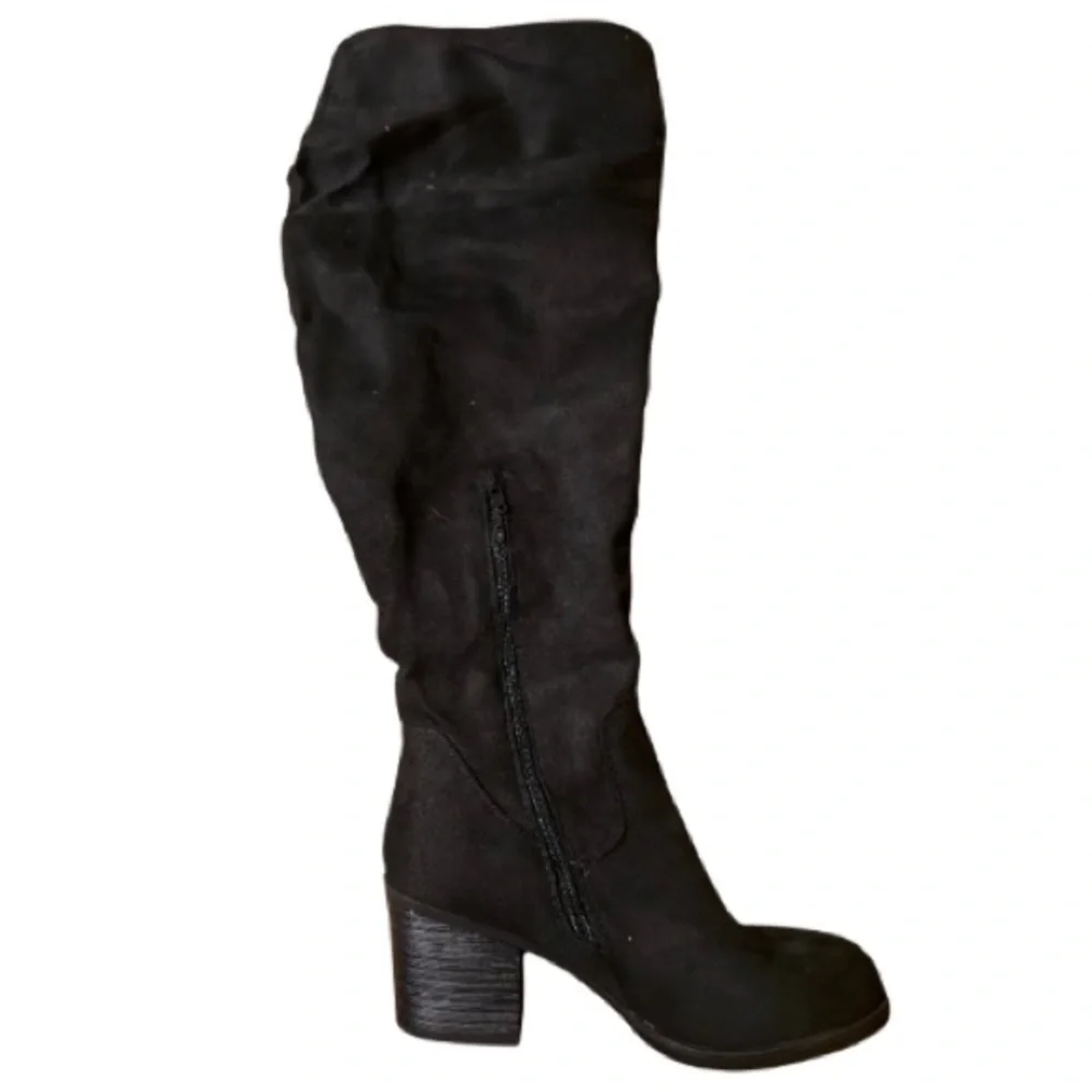 Journee Collection Black Over-the-Knee Boots - Picture 4 of 9